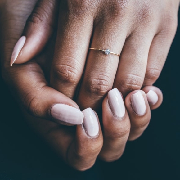 Simulated Diamond Solitaire Ring Golfilled - Picture 5 of 5